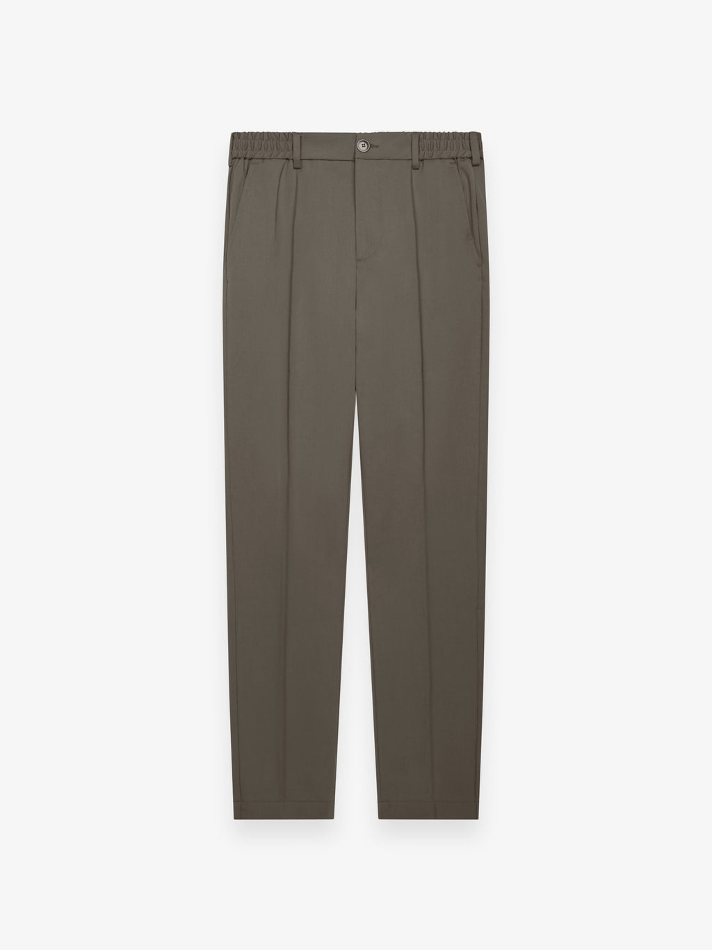 Wool Stretch Tapered Trousers | Taupe