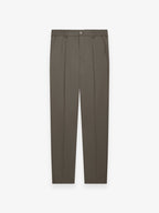 Wool Stretch Tapered Trousers | Taupe