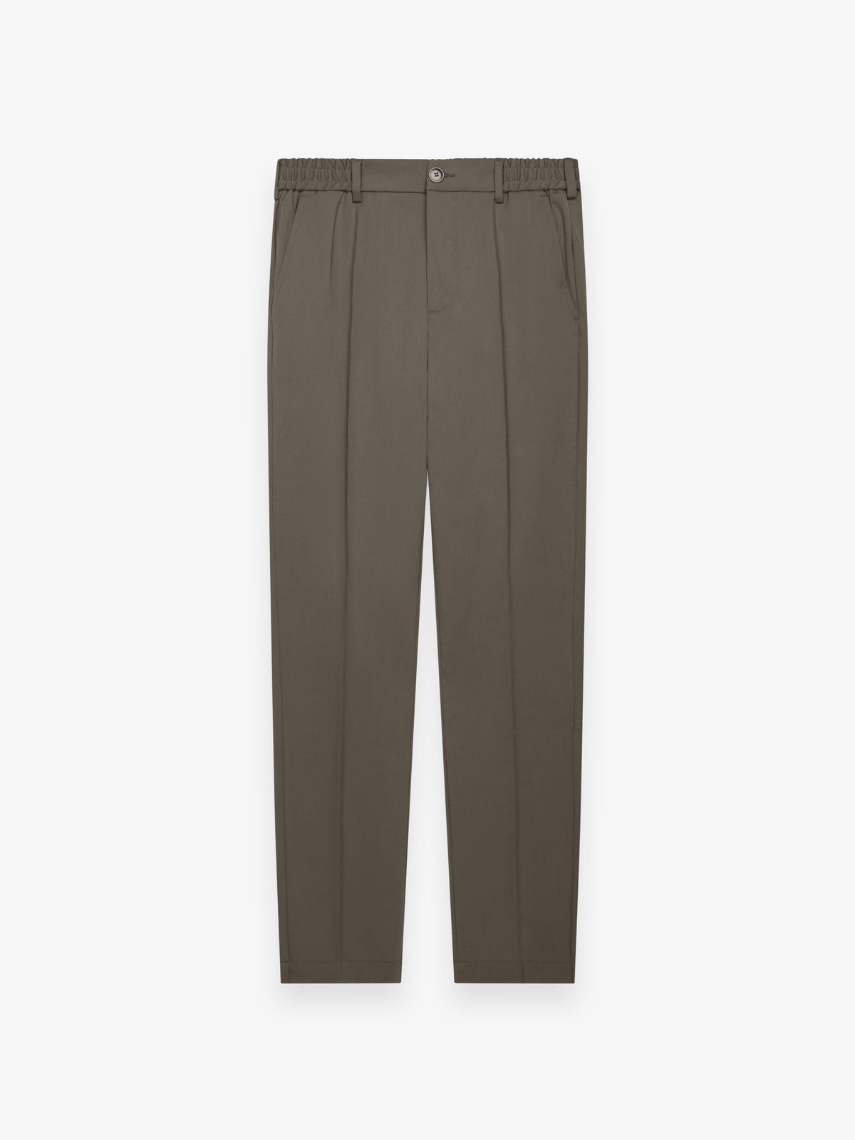 Wool Stretch Tapered Trousers | Taupe