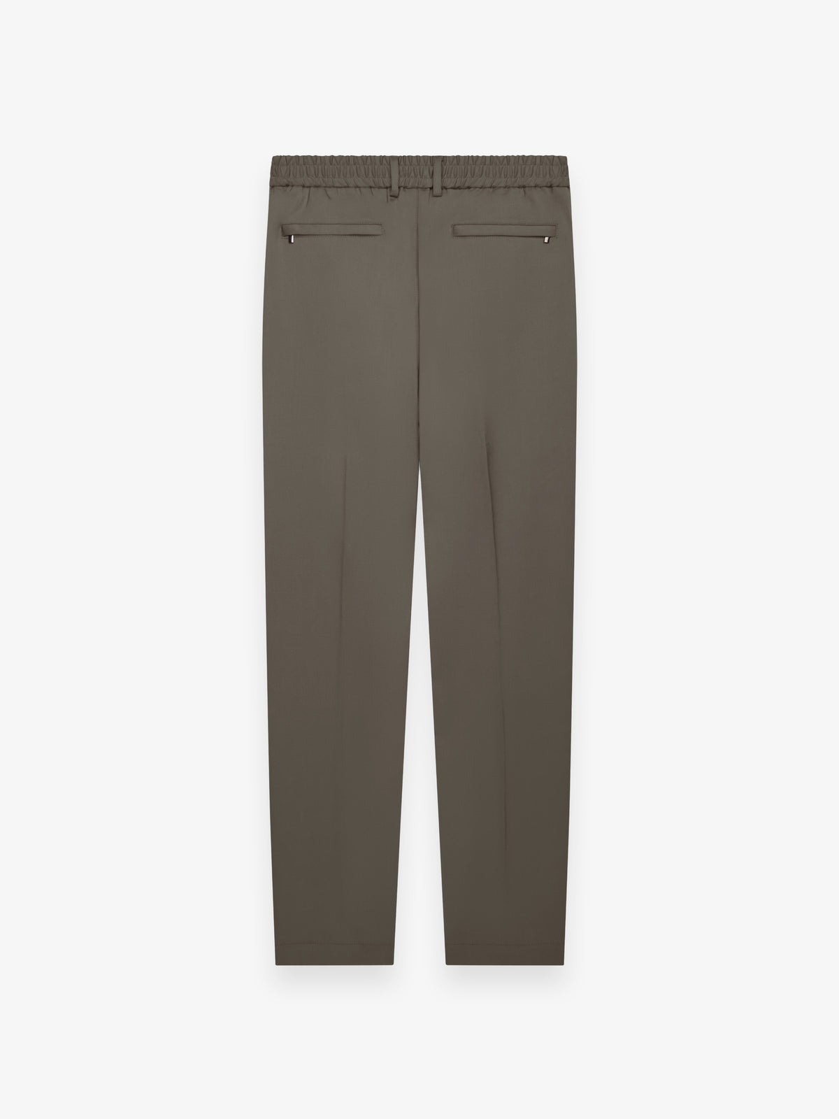 Wool Stretch Tapered Trousers | Taupe