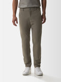 Wool Stretch Tapered Trousers | Taupe