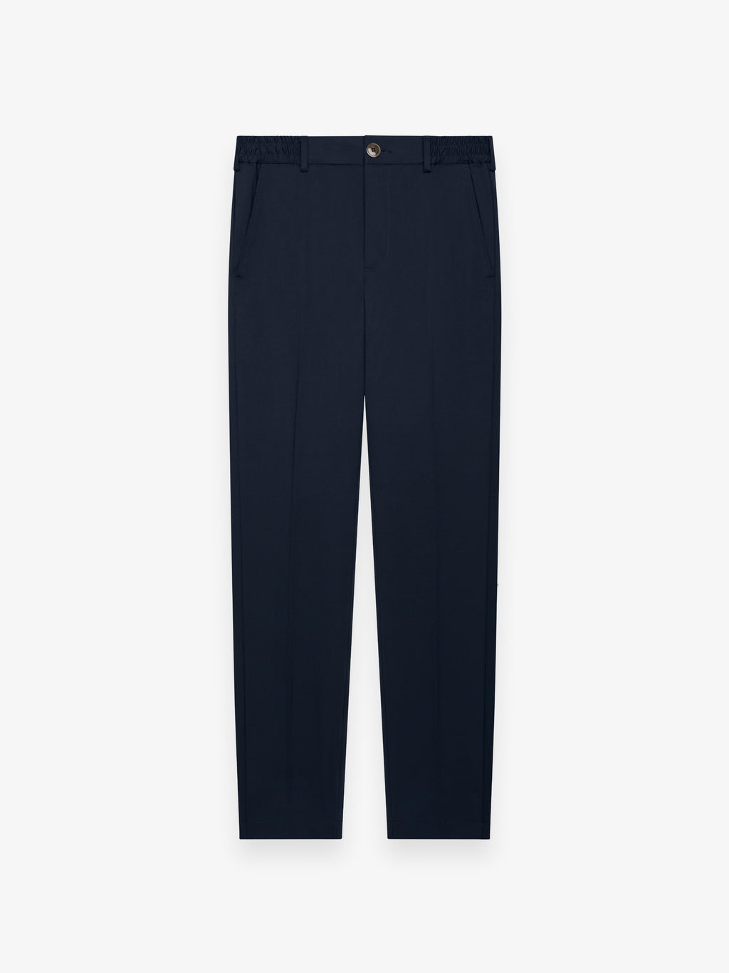 Wool Stretch Tapered Trousers | Dark Navy