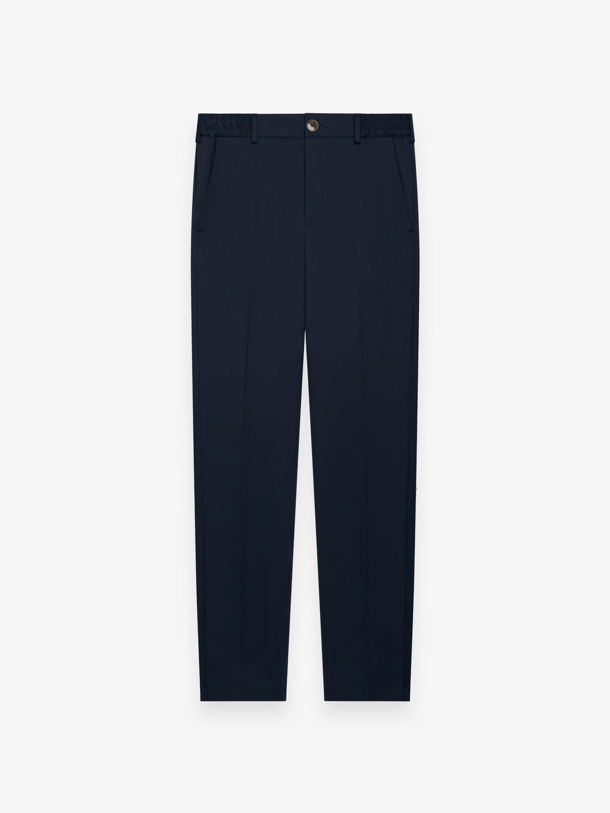 Wool Stretch Tapered Trousers | Dark Navy