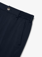 Wool Stretch Tapered Trousers | Dark Navy