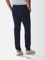Wool Stretch Tapered Trousers | Dark Navy