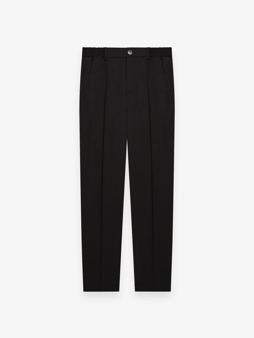 Wool Stretch Tapered Trousers | Black