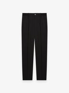 Wool Stretch Tapered Trousers | Black