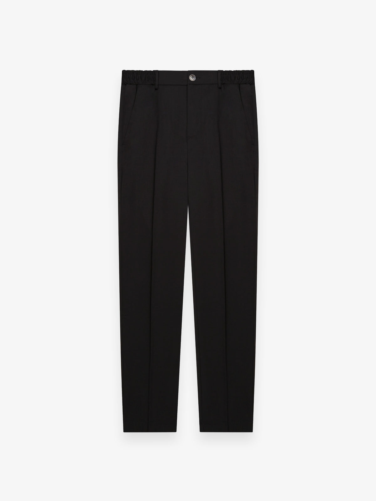 Wool Stretch Tapered Trousers | Black