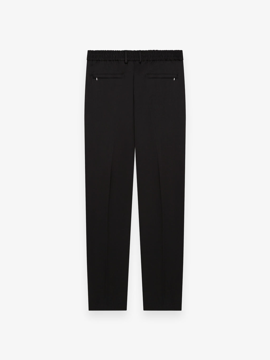 Wool Stretch Tapered Trousers | Black