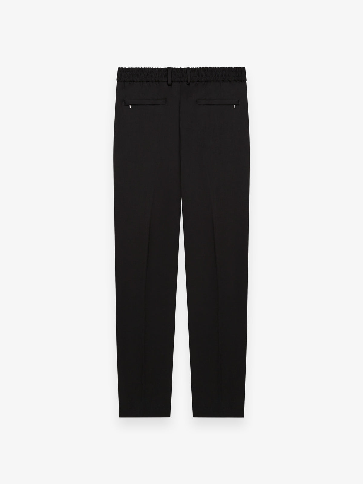 Wool Stretch Tapered Trousers | Black