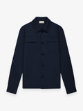 Wool Stretch Bowling Jacket | Dark Navy