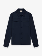 Wool Stretch Bowling Jacket | Dark Navy