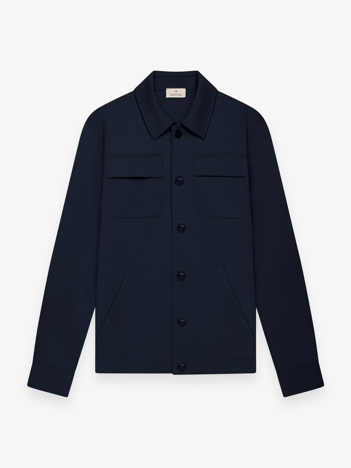 Wool Stretch Bowling Jacket | Dark Navy