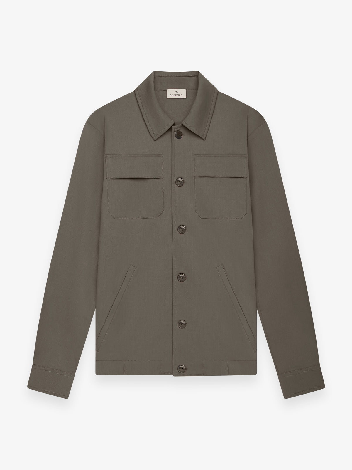 Wool Stretch Bowling Jacket | Taupe