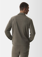 Wool Stretch Bowling Jacket | Taupe