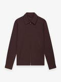 Wool Stretch Zip Overshirt | Dark Bordeaux