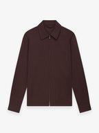 Wool Stretch Zip Overshirt | Dark Bordeaux
