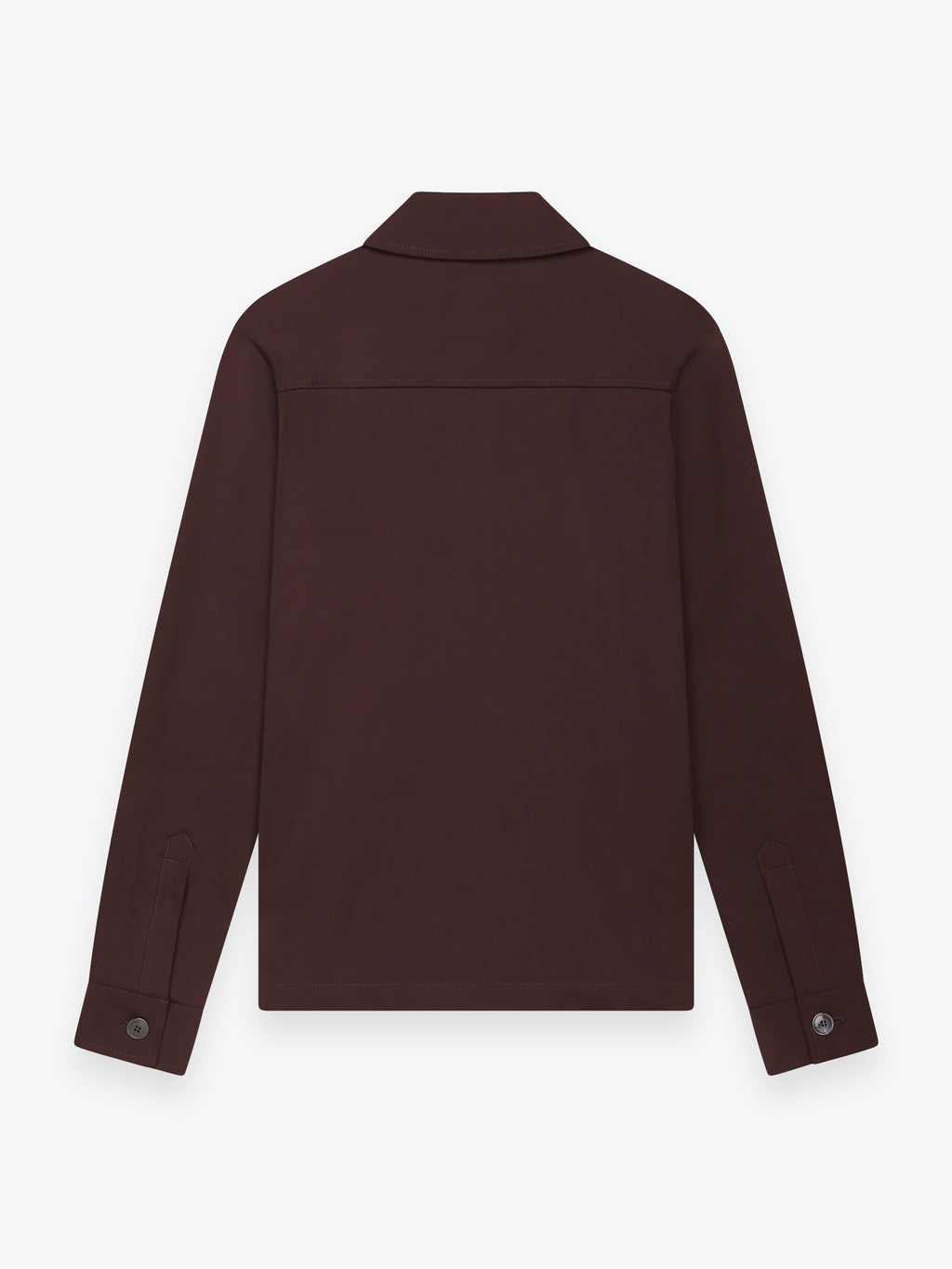 Wool Stretch Zip Overshirt | Dark Bordeaux