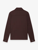 Wool Stretch Zip Overshirt | Dark Bordeaux