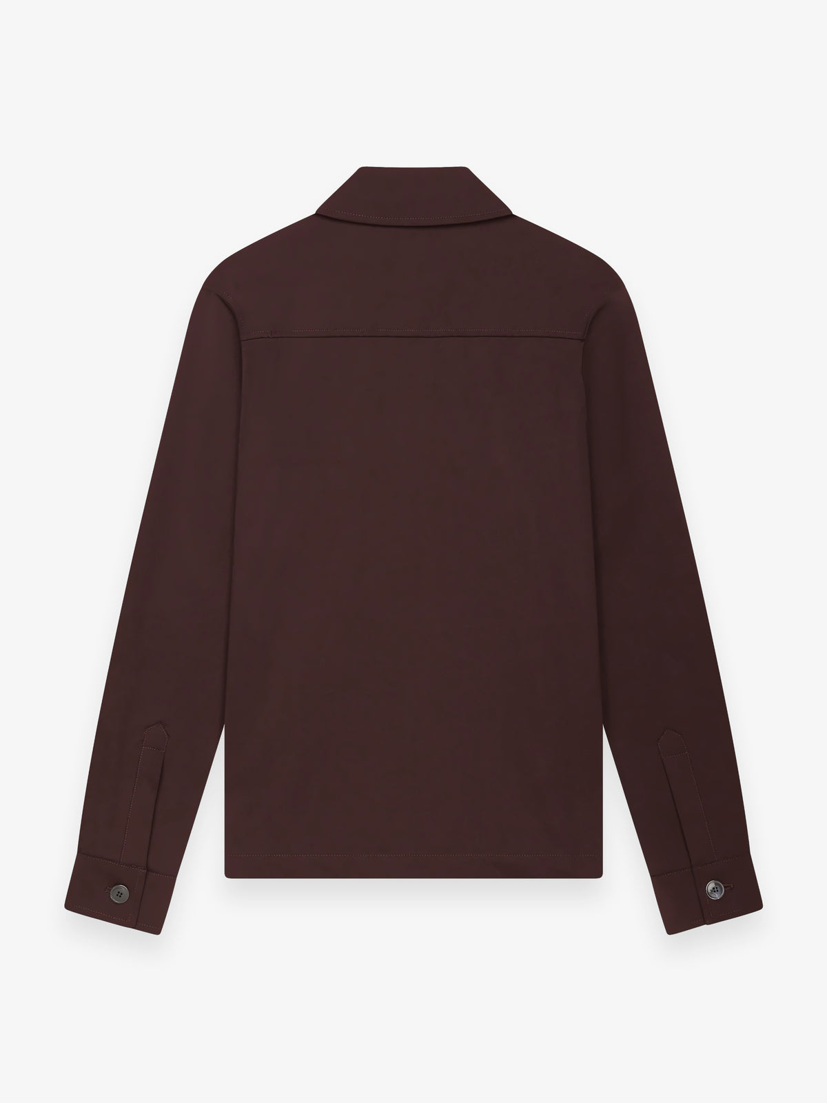Wool Stretch Zip Overshirt | Dark Bordeaux