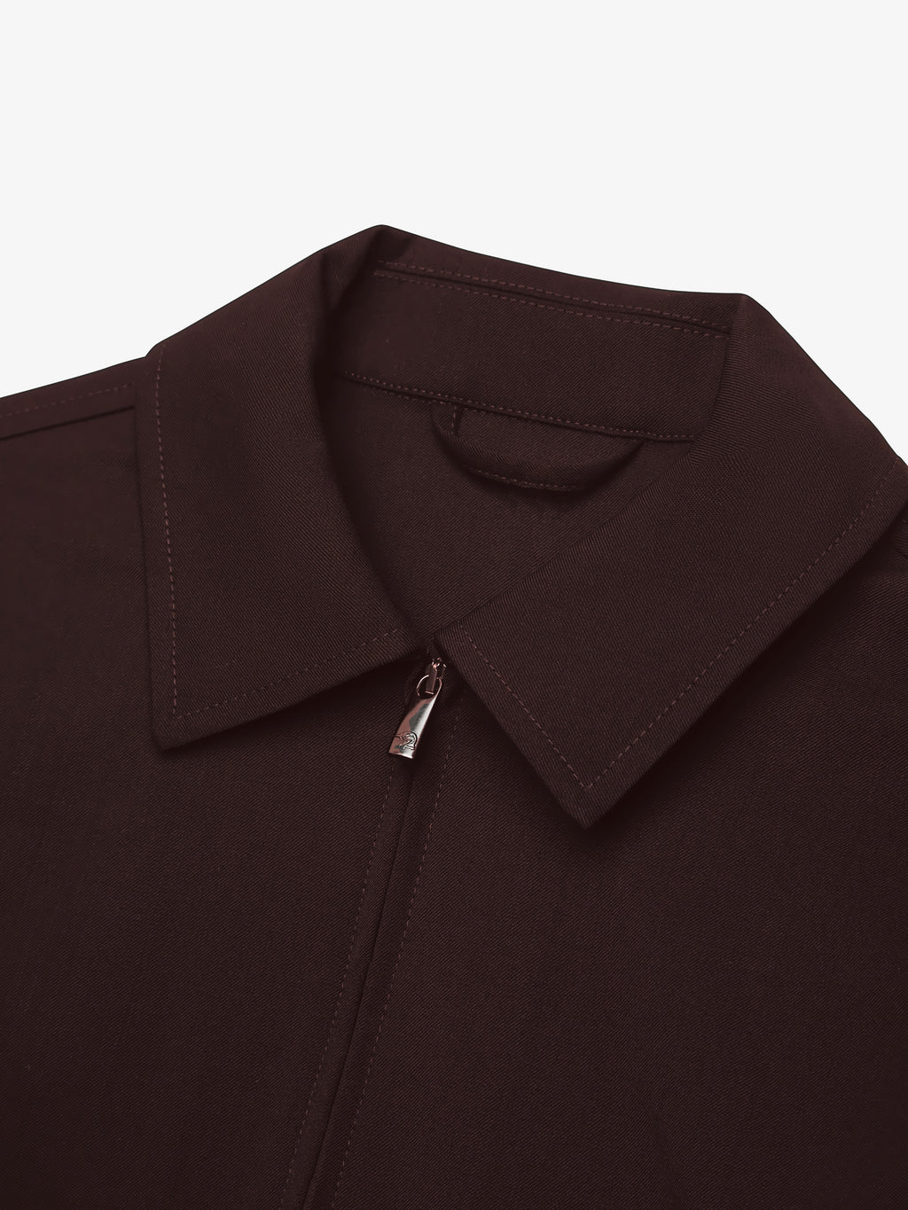 Wool Stretch Zip Overshirt | Dark Bordeaux