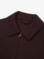 Wool Stretch Zip Overshirt | Dark Bordeaux