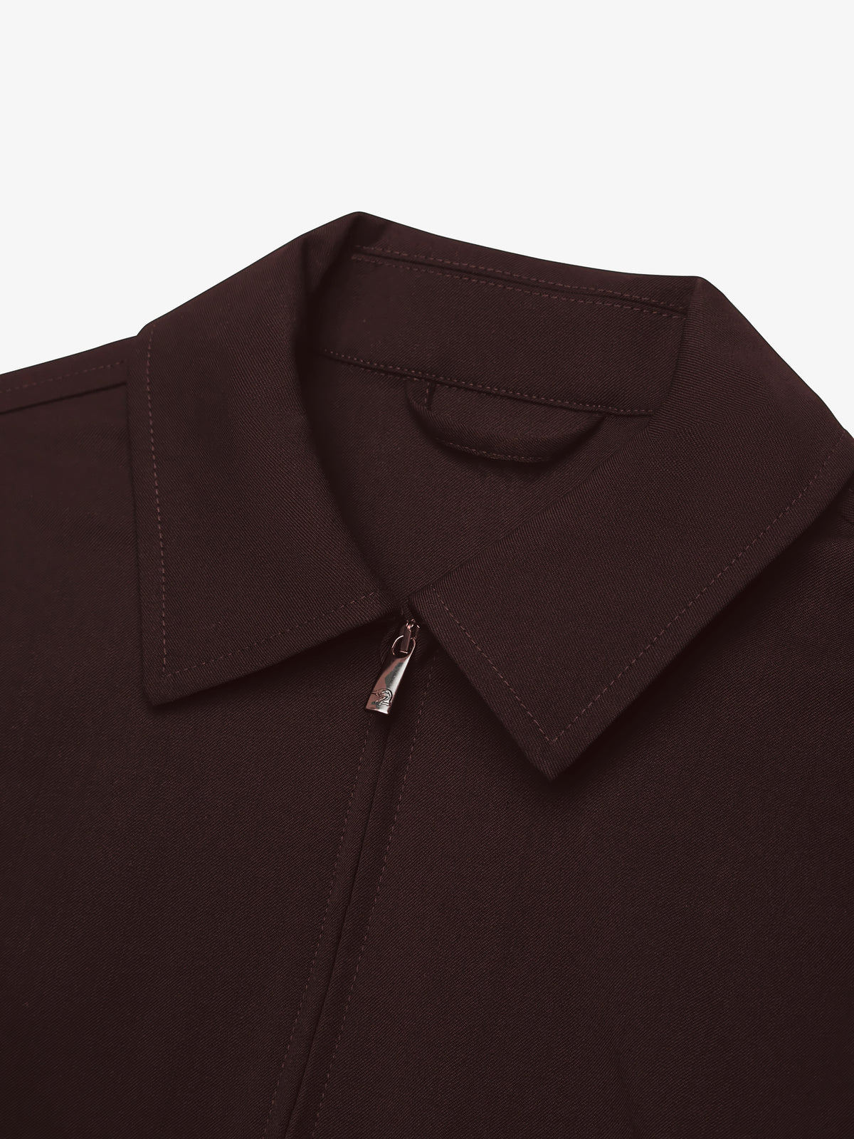 Wool Stretch Zip Overshirt | Dark Bordeaux