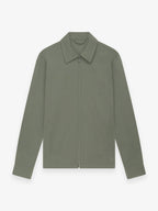 Wool Stretch Zip Overshirt | Sage Green