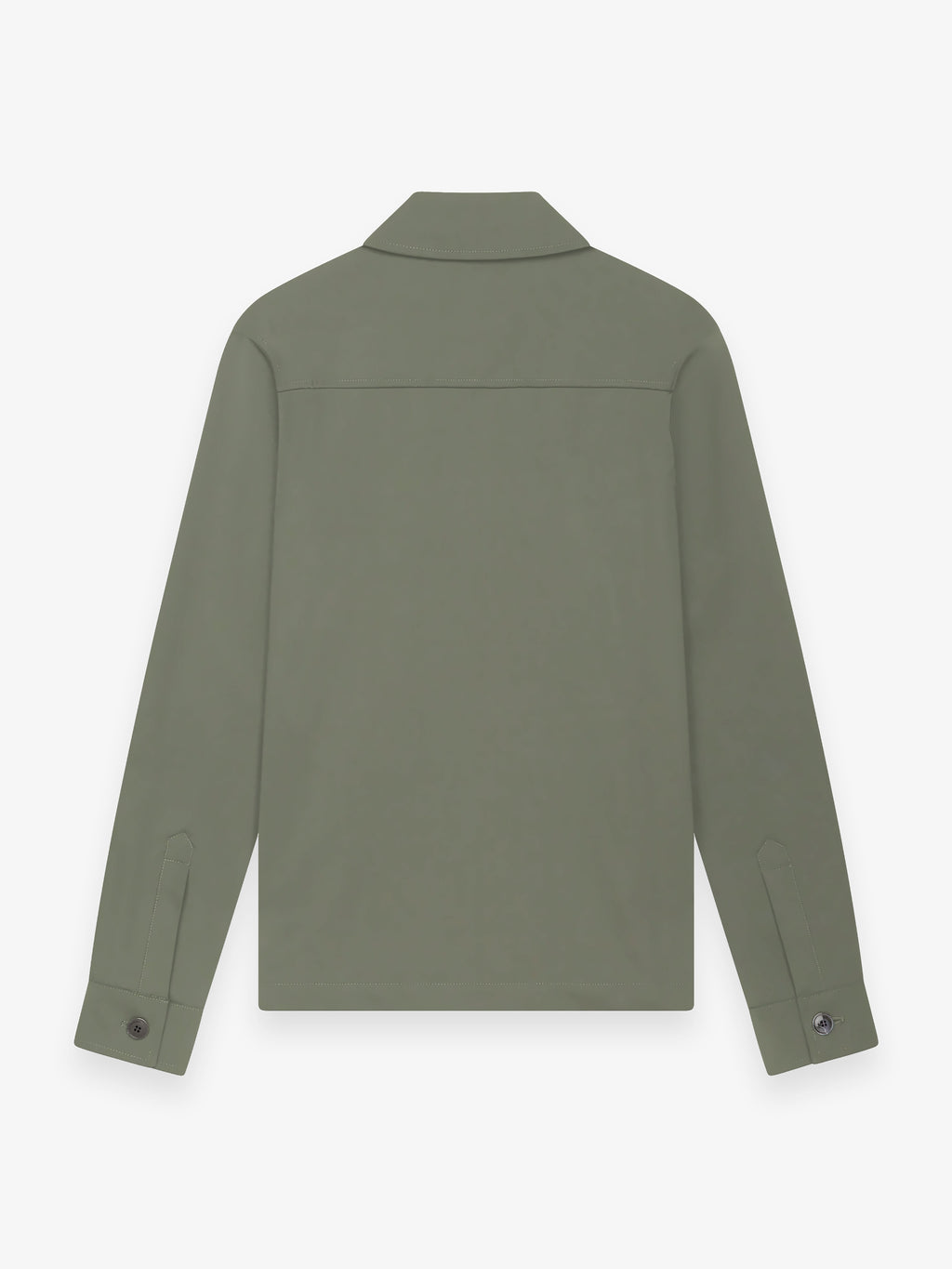 Wool Stretch Zip Overshirt | Sage Green