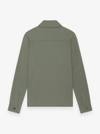 Wool Stretch Zip Overshirt | Sage Green