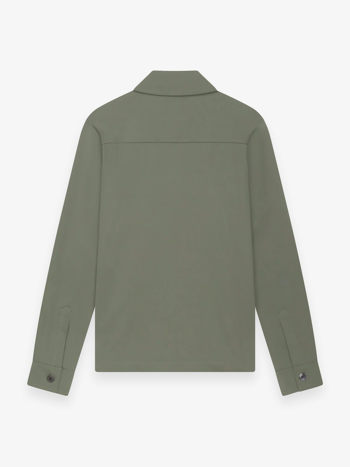 Wool Stretch Zip Overshirt | Sage Green