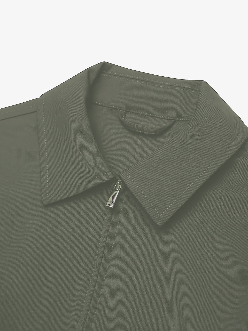 Wool Stretch Zip Overshirt | Sage Green