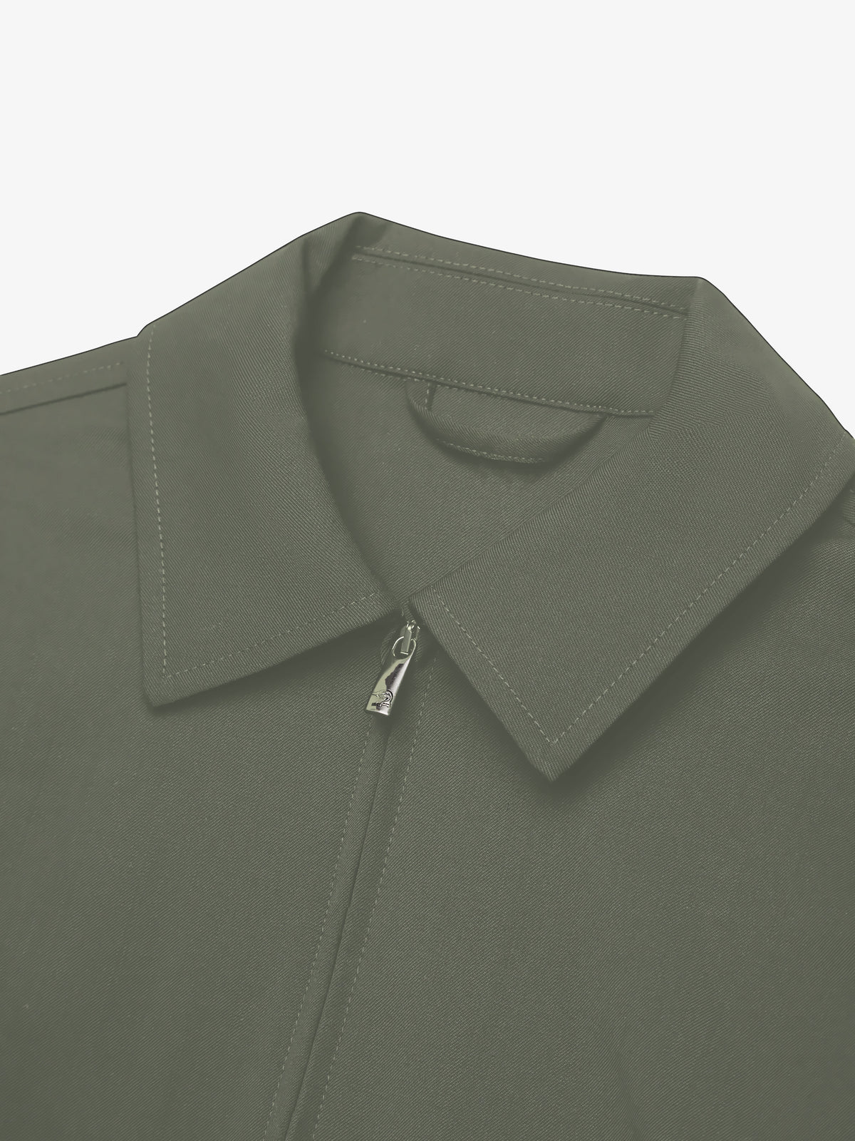 Wool Stretch Zip Overshirt | Sage Green