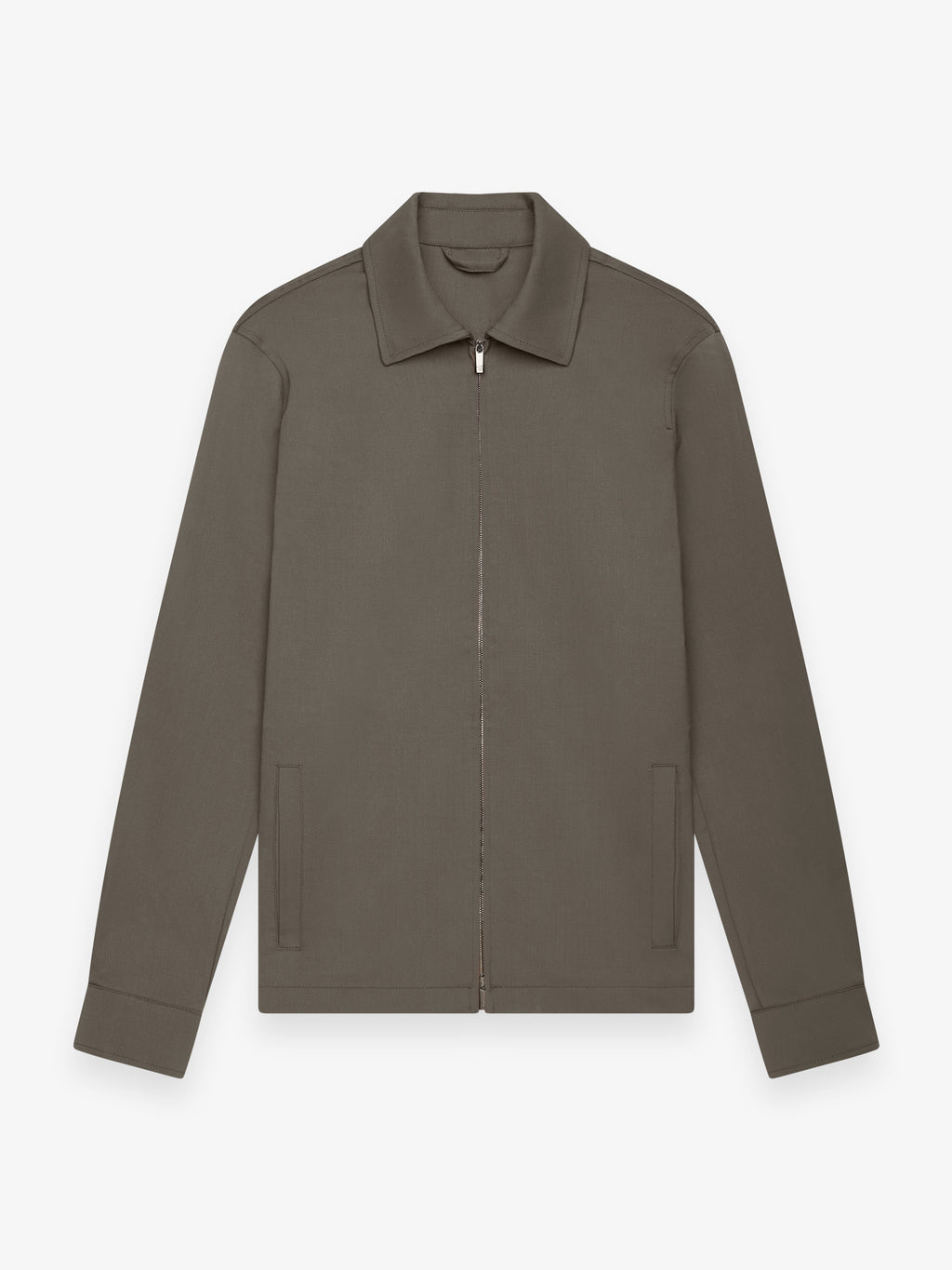 Wool Stretch Zip Overshirt | Taupe