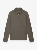 Wool Stretch Zip Overshirt | Taupe