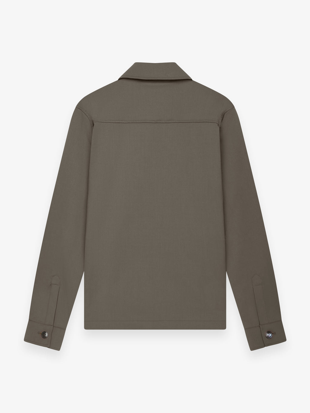 Wool Stretch Zip Overshirt | Taupe