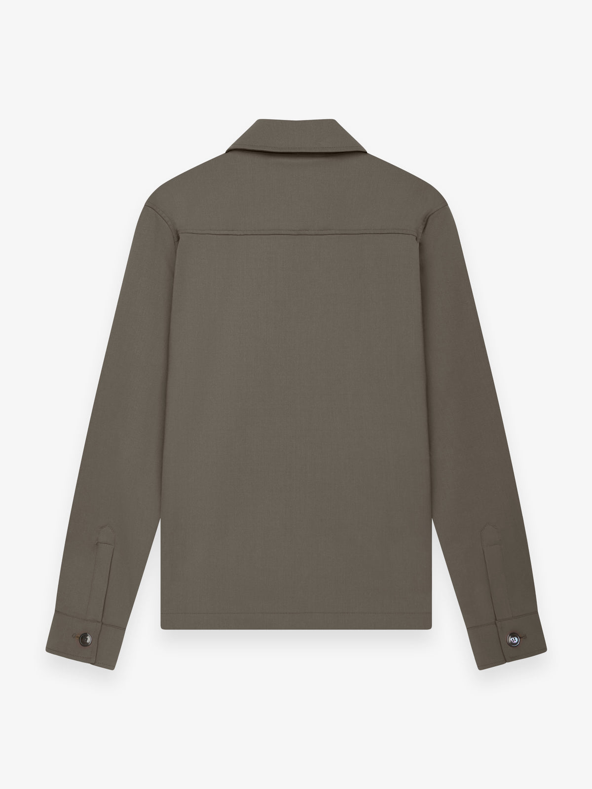 Wool Stretch Zip Overshirt | Taupe