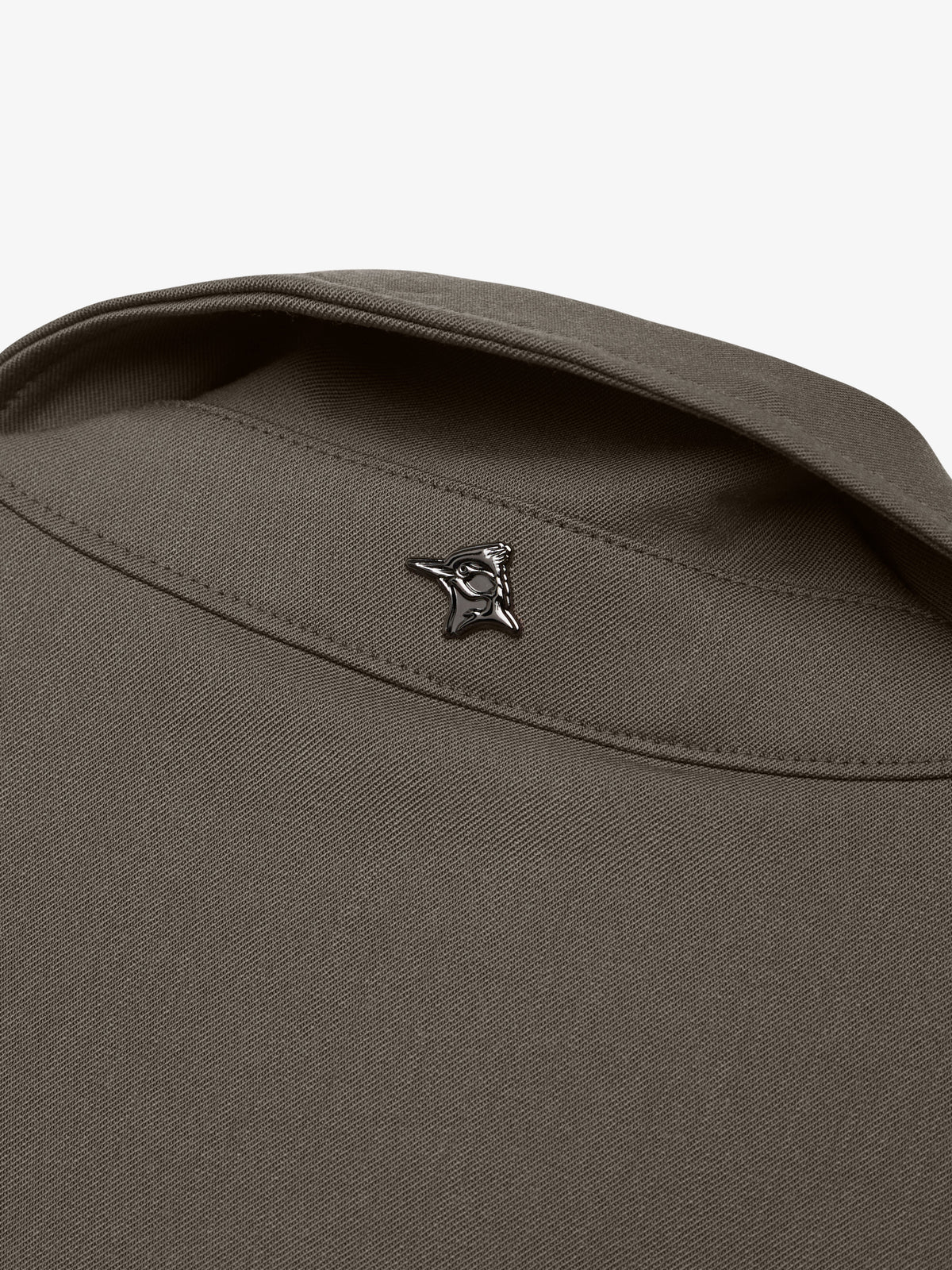 Wool Stretch Zip Overshirt | Taupe