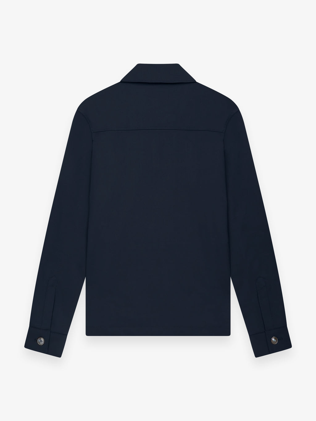 Wool Stretch Zip Overshirt | Dark Navy