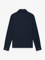 Wool Stretch Zip Overshirt | Dark Navy