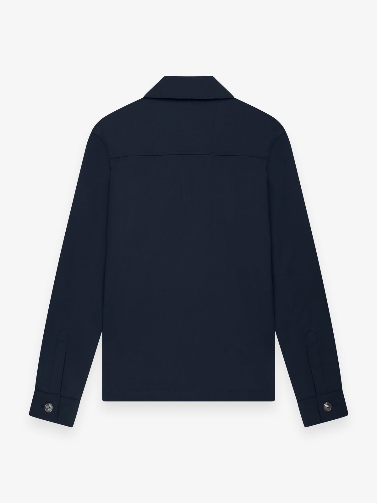 Wool Stretch Zip Overshirt | Dark Navy