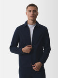 Wool Stretch Zip Overshirt | Dark Navy
