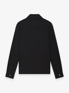 Wool Stretch Zip Overshirt | Black
