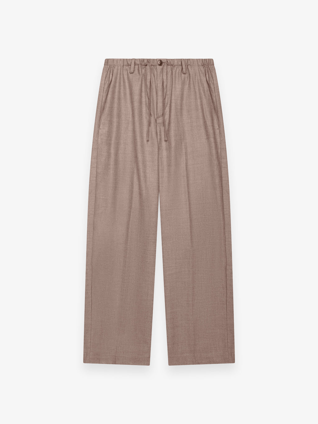 Flannel Stretch Barrel Leg Trousers | Light Taupe Melange