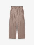 Flannel Stretch Barrel Leg Trousers | Light Taupe Melange
