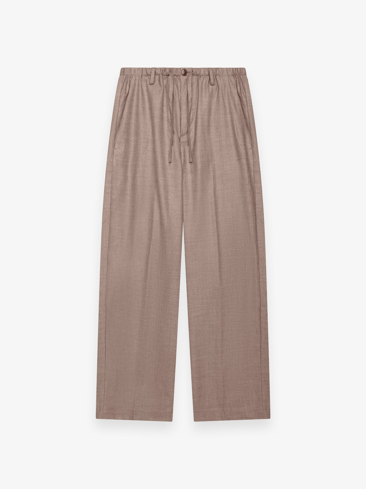 Flannel Stretch Barrel Leg Trousers | Light Taupe Melange