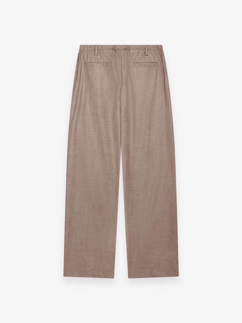Flannel Stretch Barrel Leg Trousers | Light Taupe Melange