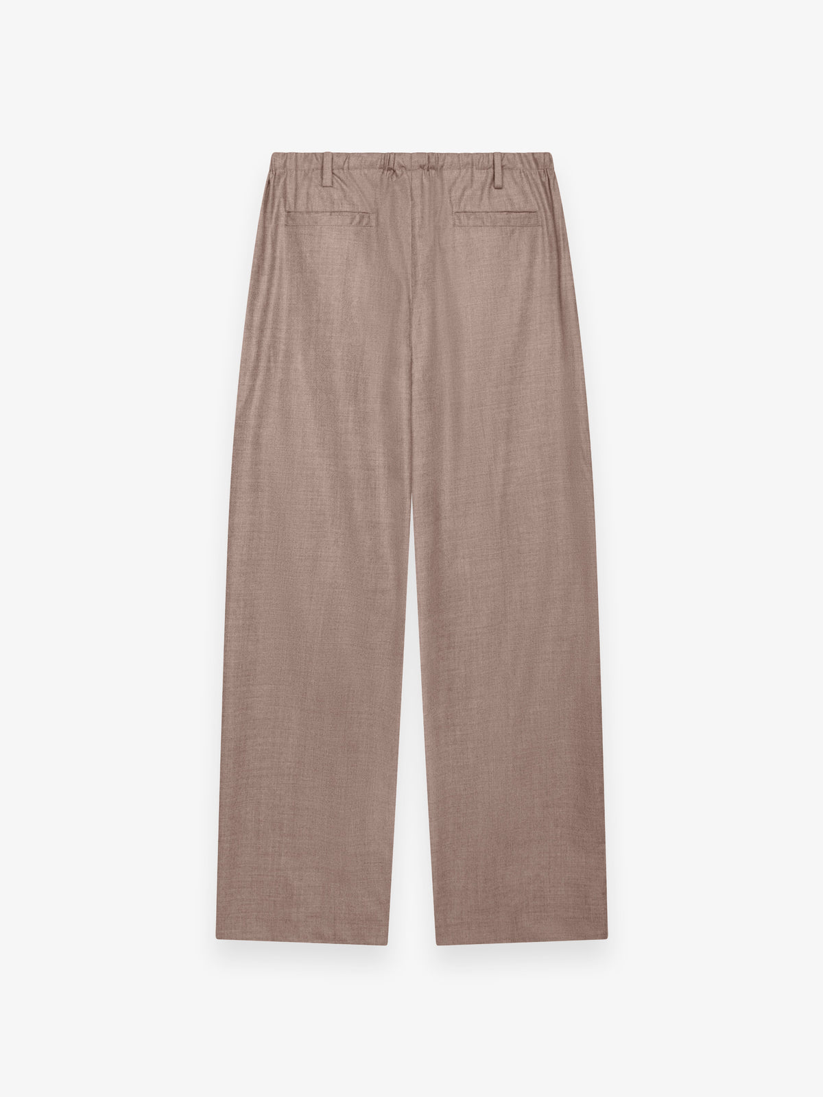Flannel Stretch Barrel Leg Trousers | Light Taupe Melange