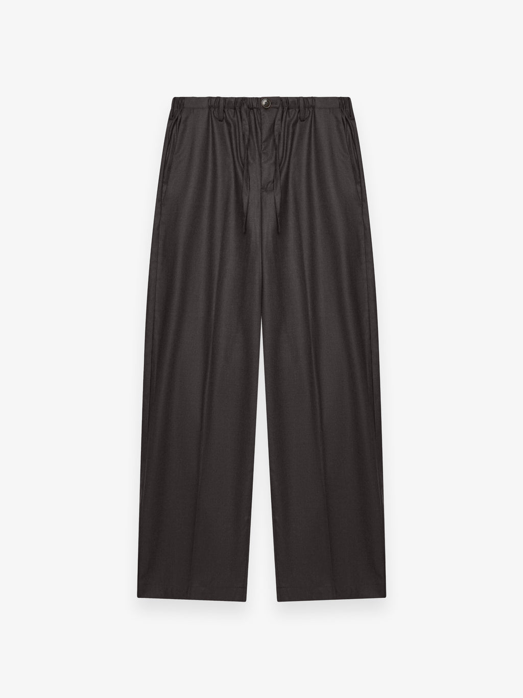 Flannel Stretch Barrel Leg Trousers | Dark Brown Melange