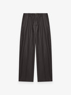 Flannel Stretch Barrel Leg Trousers | Dark Brown Melange